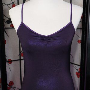 Express Purple Shiny Cami Top, Bra Shelf, Size Small
